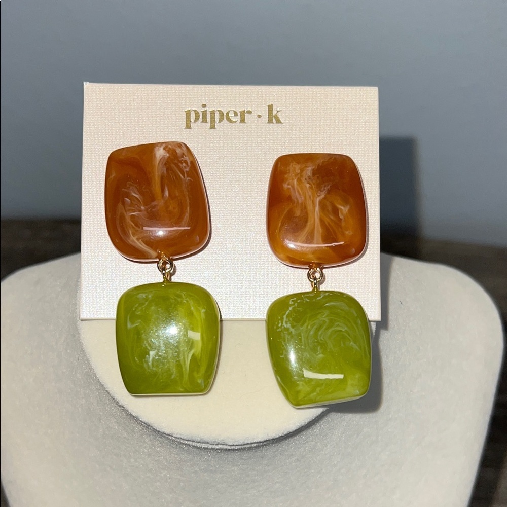 Piper K | Marbled Style Dangle Earrings